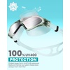 OutdoorMaster Swim Mask – Wide View Swimming Mask & Goggles Anti-fog Waterproof(A-silver Mirror)