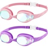OutdoorMaster Kids Swim Goggles 2 Pack – Quick Adjustable Strap Swimming Goggles for Kids(Revo Purple Pink)