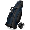 OutdoorMaster Padded Golf Travel Bag with Reinforced Wheels, 900D Heavy Duty Oxford Wear-Resistant and Waterproof Golf Travel Case, Soft-Sided Golf Club Bag, Shoes and Accessories Compartment(Blue)