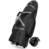 OutdoorMaster Padded Golf Travel Bag with Reinforced Wheels, 900D Heavy Duty Oxford Wear-Resistant and Waterproof Golf Travel Case, Soft-Sided Golf Club Bag, Shoes and Accessories Compartment(Black)