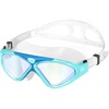 OutdoorMaster Swim Mask – Wide View Swimming Mask & Goggles Anti-fog Waterproof(A-blue Mirror)