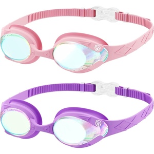 OutdoorMaster Kids Swim Goggles 2 Pack – Quick Adjustable Strap Swimming Goggles for Kids(Revo Purple Pink)