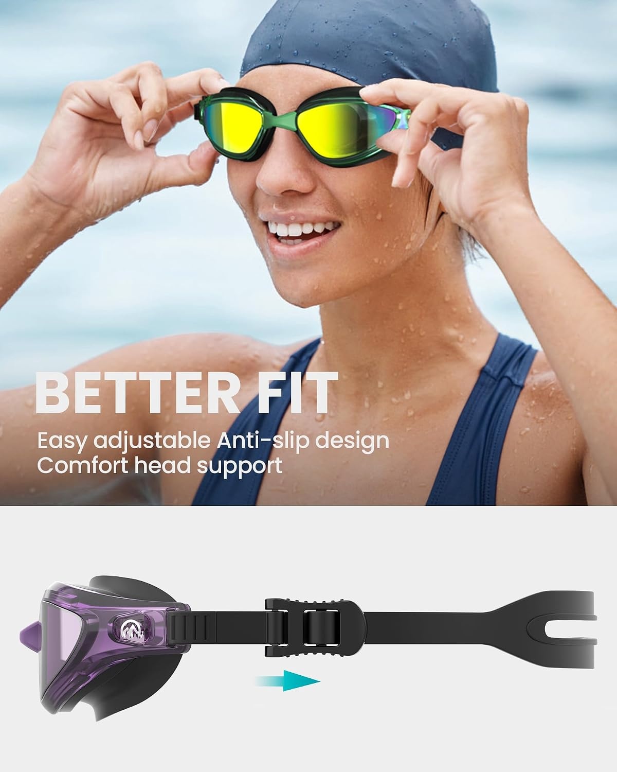 image:imageOutdoorMaster Goby Swim Goggles Antifog Swimming Goggles No Leaking UV Protetion Adults Men Women YouthPurple
