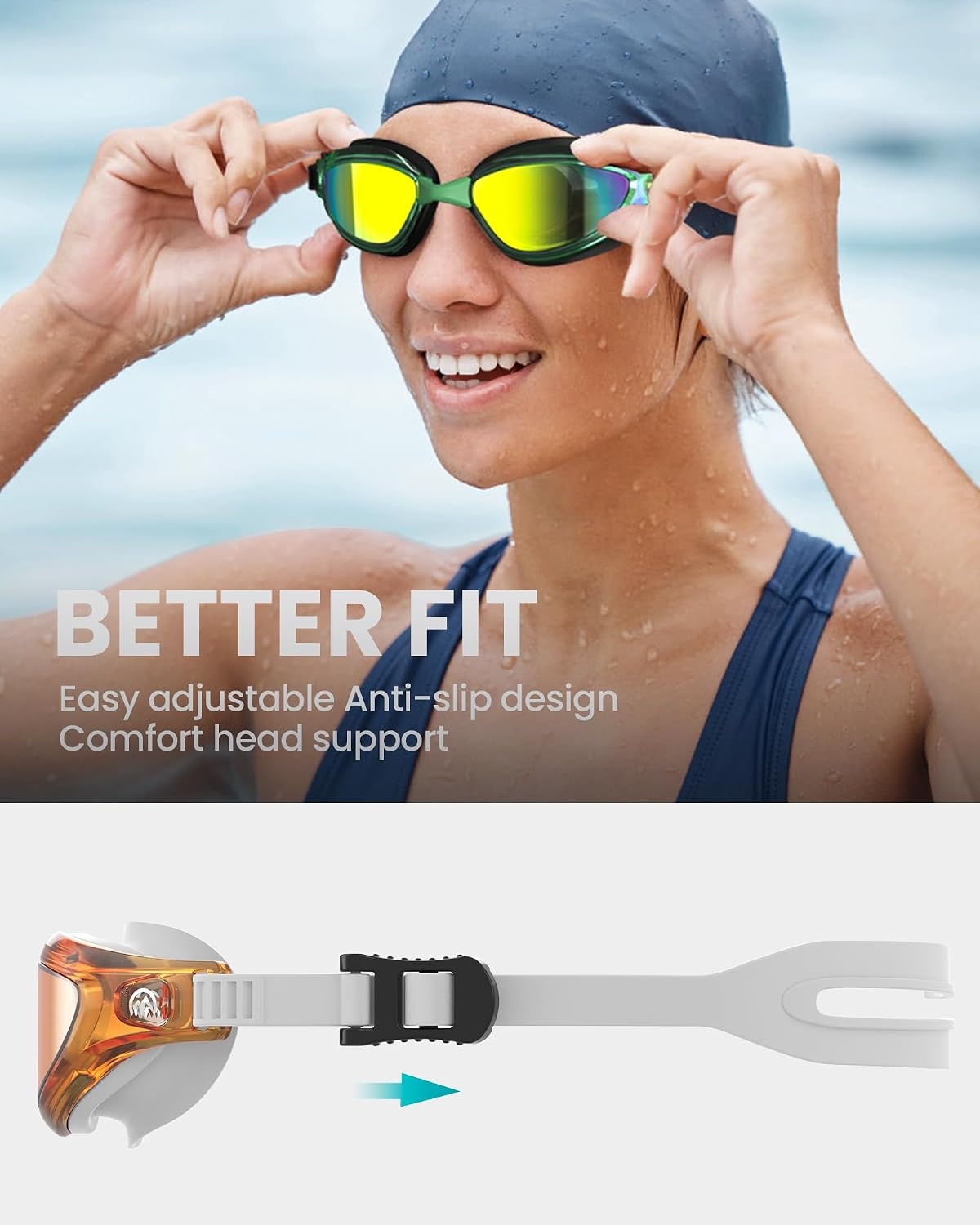image:imageOutdoorMaster Goby Swim Goggles Antifog Swimming Goggles No Leaking UV Protetion Adults Men Women YouthRose