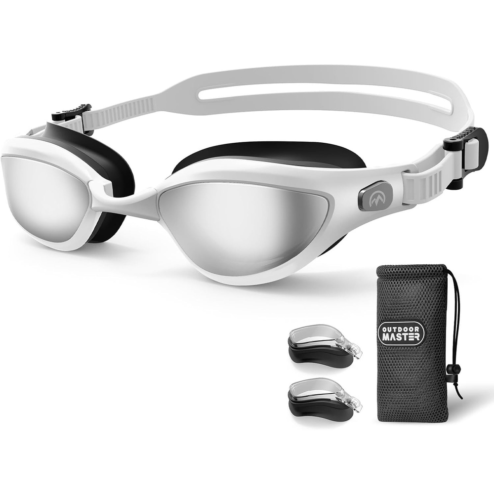 image:imageOutdoorMaster Goby Swim Goggles Antifog Swimming Goggles No Leaking UV Protetion Adults Men Women YouthMirrored Silver