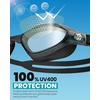 OutdoorMaster Goby Swim Goggles, Anti-fog Swimming Goggles No Leaking UV Protetion Adults Men Women Youth(Clear Black)