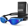 OutdoorMaster Goby Swim Goggles, Anti-fog Swimming Goggles No Leaking UV Protetion Adults Men Women Youth(Mirrored Blue)