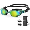 OutdoorMaster Goby Swim Goggles, Anti-fog Swimming Goggles No Leaking UV Protetion Adults Men Women Youth(Mirrored Green)