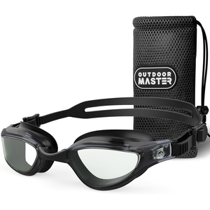 OutdoorMaster Goby Swim Goggles, Anti-fog Swimming Goggles No Leaking UV Protetion Adults Men Women Youth(Clear Black)
