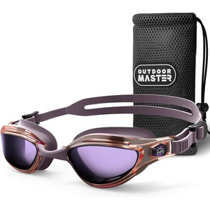 OutdoorMaster Goby Swim Goggles, Anti-fog Swimming Goggles No Leaking UV Protetion Adults Men Women Youth(Plum)