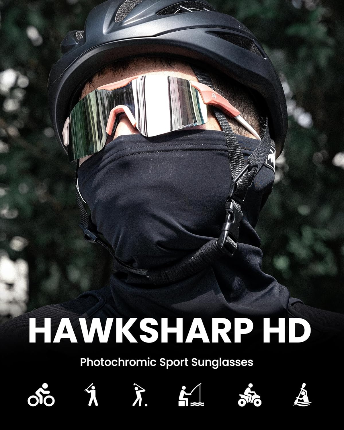 image:imageOutdoorMaster Hawk III Polarized Sports Sunglasses for Men Women UV400 Protection TR90 Frame Cycling SunglassesPinkframe Pinklens Cat3