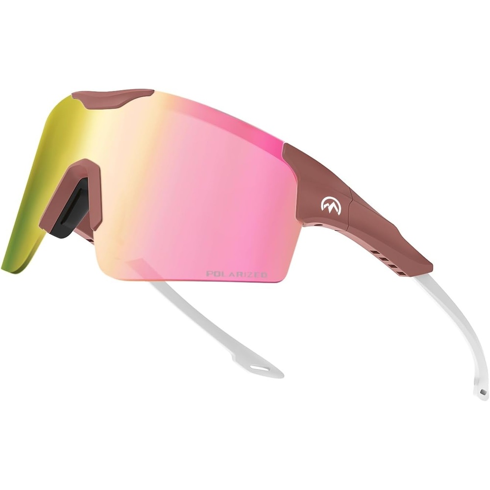 image:imageOutdoorMaster Hawk III Polarized Sports Sunglasses for Men Women UV400 Protection TR90 Frame Cycling SunglassesPinkframe Pinklens Cat3