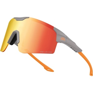 OutdoorMaster Hawk III Polarized Sports Sunglasses for Men Women, UV400 Protection TR90 Frame Cycling Sunglasses(Greyframe Orangelens Cat.3)