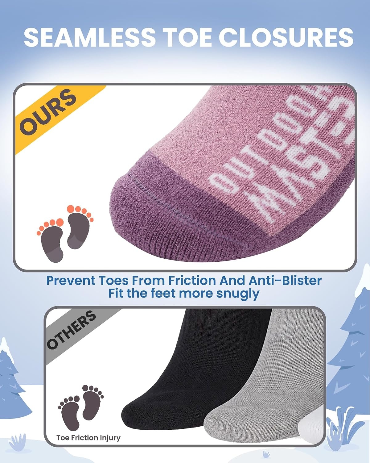 image:imageOutdoorMaster Merino Wool Ski Socks for Kids Boys amp Girls Thermal Winter Warm Snowboarding Socks for Cold WeatherZ Peach Pink