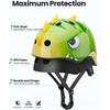 OutdoorMaster Kids Bike Helmet – Protective, Adjustable, Lightweight, Comfortable – Multi-Sport for Boys and Girls, 2 Sizes(Dinosaur Green)