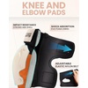 OutdoorMaster Knee Pads for Skating Knee and Elbow Pads for Adult &Youth – Skateboard Protective Gear with Wrist Guards 3 in 1 Saver Series for Skate(Orange)