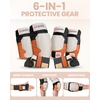 OutdoorMaster Knee Pads for Skating Knee and Elbow Pads for Adult &Youth – Skateboard Protective Gear with Wrist Guards 3 in 1 Saver Series for Skate(Orange)