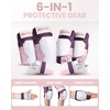 OutdoorMaster Knee Pads for Skating Knee and Elbow Pads for Adult &Youth – Skateboard Protective Gear with Wrist Guards 3 in 1 Saver Series for Skate(Pink)