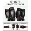 OutdoorMaster Knee Pads for Skating Knee and Elbow Pads for Adult &Youth – Skateboard Protective Gear with Wrist Guards 3 in 1 Saver Series for Skate(Black)