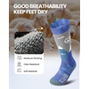 OutdoorMaster Merino Wool Ski Socks for Kids, Boys & Girls, Thermal Winter Warm Snowboarding Socks for Cold Weather(Blue gray)