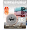 OutdoorMaster Merino Wool Ski Socks for Kids, Boys & Girls, Thermal Winter Warm Snowboarding Socks for Cold Weather(Dust Gray – 2 Pack)