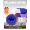 OutdoorMaster Merino Wool Ski Socks for Kids, Boys & Girls, Thermal Winter Warm Snowboarding Socks for Cold Weather(Z -Blue Grey)