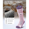 OutdoorMaster Merino Wool Ski Socks for Kids, Boys & Girls, Thermal Winter Warm Snowboarding Socks for Cold Weather(Z -Peach Pink)