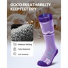 OutdoorMaster Merino Wool Ski Socks for Kids, Boys & Girls, Thermal Winter Warm Snowboarding Socks for Cold Weather(Z -Purple)