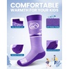 OutdoorMaster Merino Wool Ski Socks for Kids, Boys & Girls, Thermal Winter Warm Snowboarding Socks for Cold Weather(Z -Purple peach Pink)