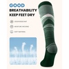 OutdoorMaster Ski Socks, 2-Pair Pack Skiing and Snowboarding Thermal Socks for Men with Non-Slip Cuff Design(Army Green)