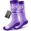 OutdoorMaster Merino Wool Ski Socks for Kids, Boys & Girls, Thermal Winter Warm Snowboarding Socks for Cold Weather(Z -Purple)