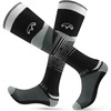 OutdoorMaster Ski Socks, 2-Pair Pack Skiing and Snowboarding Thermal Socks for Men with Non-Slip Cuff Design(Black)