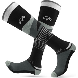 OutdoorMaster Ski Socks, 2-Pair Pack Skiing and Snowboarding Thermal Socks for Men with Non-Slip Cuff Design(Black)