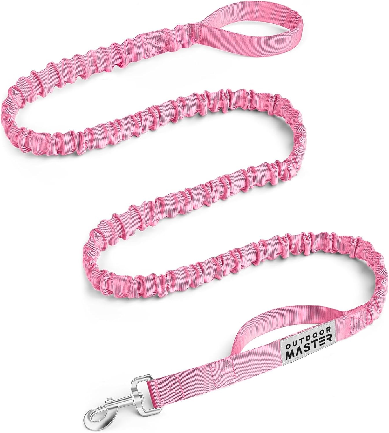 image:imageOutdoorMaster Bungee Dog Leash Heavy Duty Dog Leash with Shock Absorption 2 Padded Handles Training Leash Improved Dog Safety and Comfort Blue Upgraded 6 FTPink