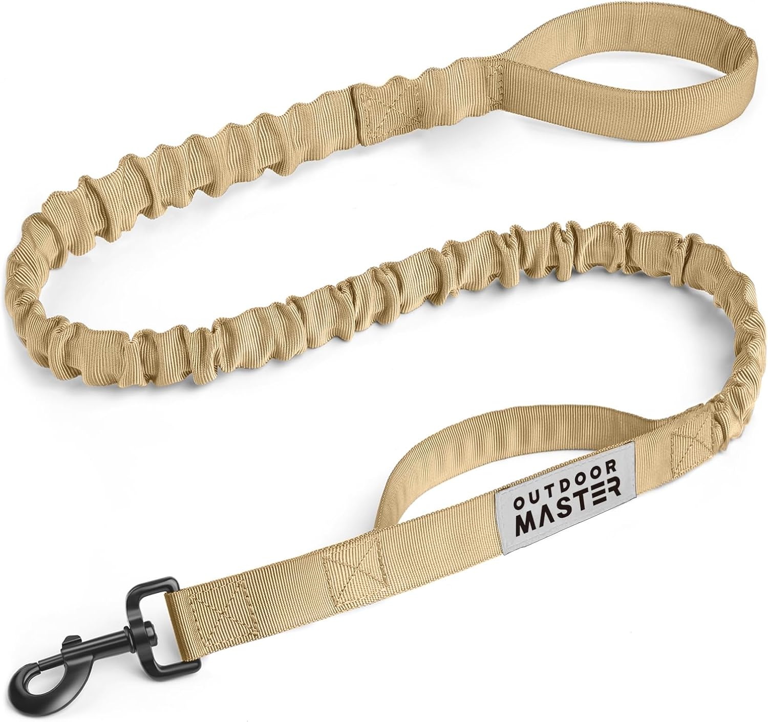 image:imageOutdoorMaster Bungee Dog Leash Heavy Duty Dog Leash with Shock Absorption 2 Padded Handles Training Leash Improved Dog Safety and Comfort Blue Upgraded 6 FTKhakiTan