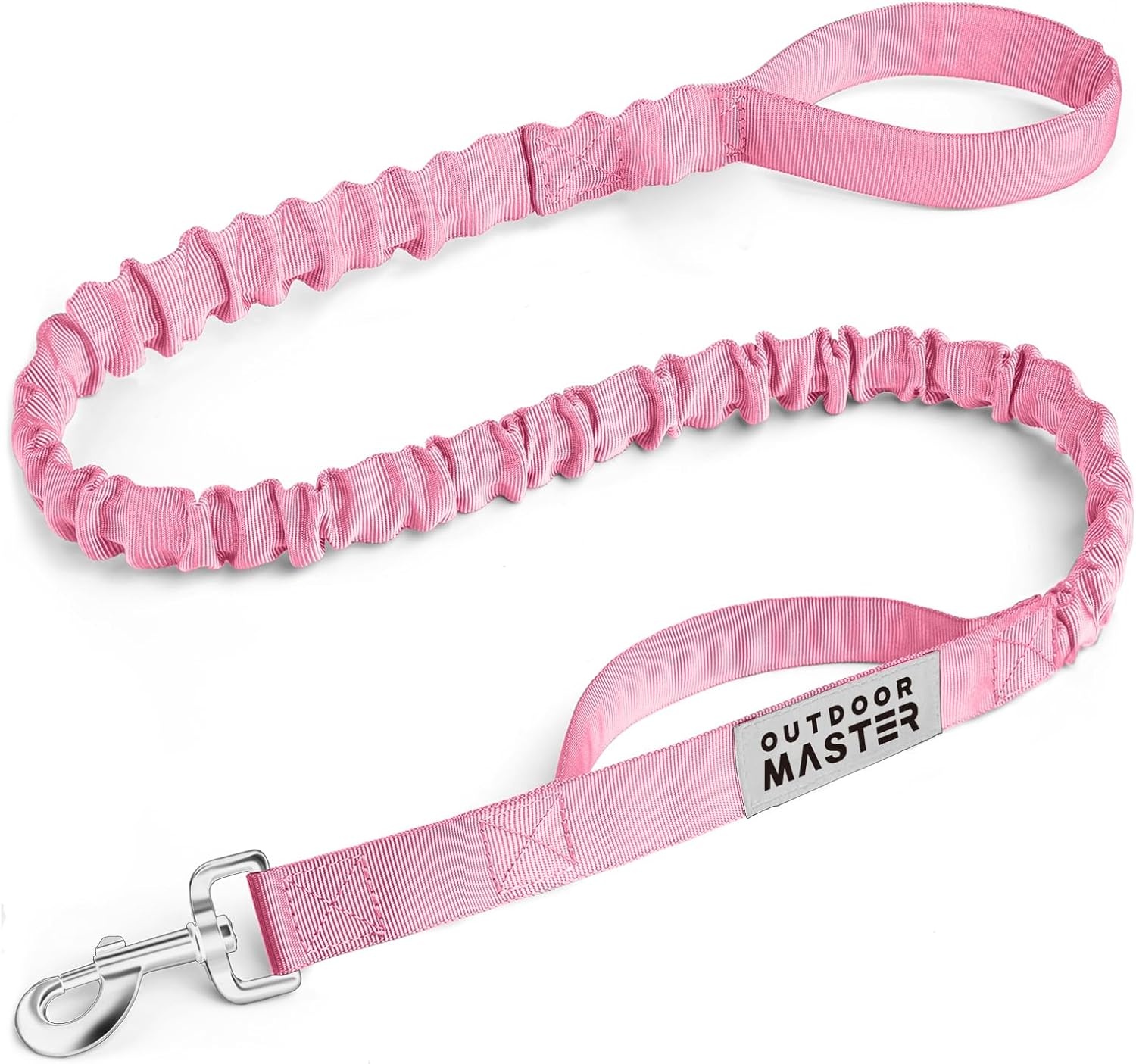 image:imageOutdoorMaster Bungee Dog Leash Heavy Duty Dog Leash with Shock Absorption 2 Padded Handles Training Leash Improved Dog Safety and Comfort Blue Upgraded 6 FTPink