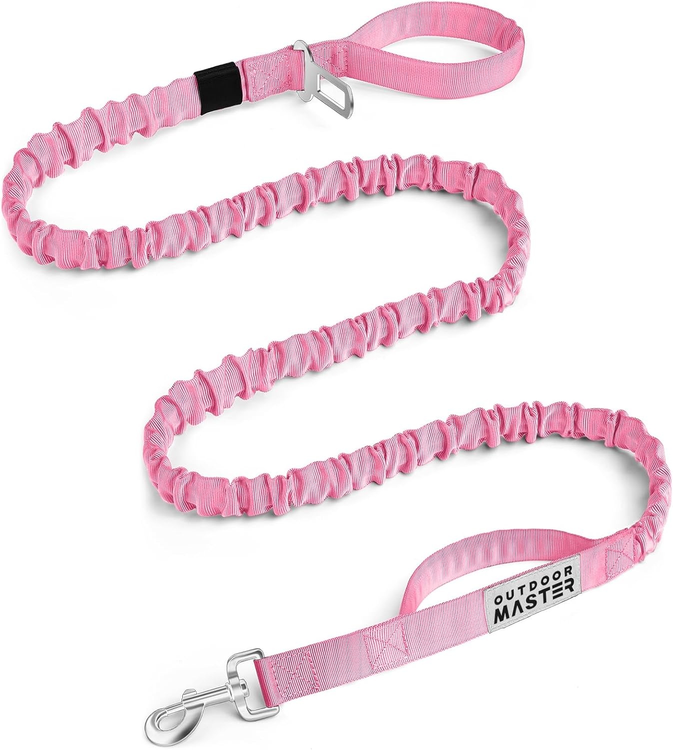 image:imageOutdoorMaster Bungee Dog Leash Heavy Duty Dog Leash with Shock Absorption 2 Padded Handles Training Leash Improved Dog Safety and Comfort Blue Upgraded 6 FTPink