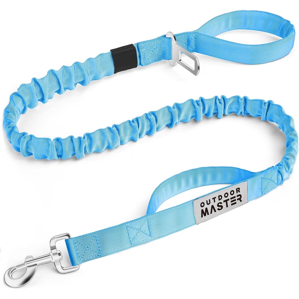 image:imageOutdoorMaster Bungee Dog Leash Heavy Duty Dog Leash with Shock Absorption 2 Padded Handles Training Leash Improved Dog Safety and Comfort Blue Upgraded 6 FTBlue