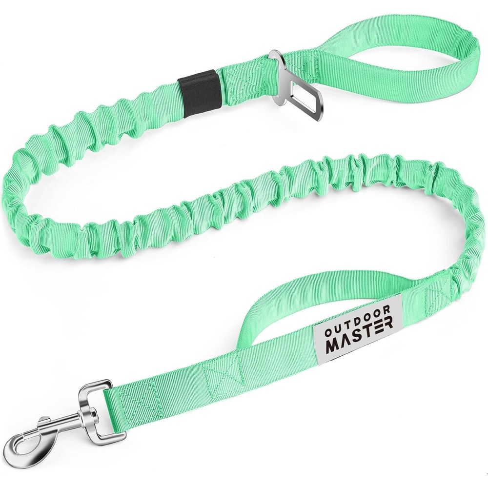 image:imageOutdoorMaster Bungee Dog Leash Heavy Duty Dog Leash with Shock Absorption 2 Padded Handles Training Leash Improved Dog Safety and Comfort Blue Upgraded 6 FTMint Green