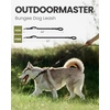 OutdoorMaster Bungee Dog Leash, Heavy Duty Dog Leash with Shock Absorption, 2 Padded Handles Training Leash, Improved Dog Safety and Comfort – Blue Upgraded, 6 FT(Black)