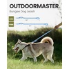 OutdoorMaster Bungee Dog Leash, Heavy Duty Dog Leash with Shock Absorption, 2 Padded Handles Training Leash, Improved Dog Safety and Comfort – Blue Upgraded, 6 FT(Blue)