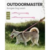 OutdoorMaster Bungee Dog Leash, Heavy Duty Dog Leash with Shock Absorption, 2 Padded Handles Training Leash, Improved Dog Safety and Comfort – Blue Upgraded, 6 FT(Pink)