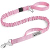 OutdoorMaster Bungee Dog Leash, Heavy Duty Dog Leash with Shock Absorption, 2 Padded Handles Training Leash, Improved Dog Safety and Comfort – Blue Upgraded, 6 FT(Pink)