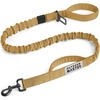 OutdoorMaster Bungee Dog Leash, Heavy Duty Dog Leash with Shock Absorption, 2 Padded Handles Training Leash, Improved Dog Safety and Comfort – Blue Upgraded, 6 FT(Brown)
