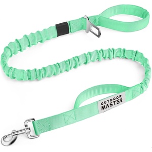 OutdoorMaster Bungee Dog Leash, Heavy Duty Dog Leash with Shock Absorption, 2 Padded Handles Training Leash, Improved Dog Safety and Comfort – Blue Upgraded, 6 FT(Mint Green)