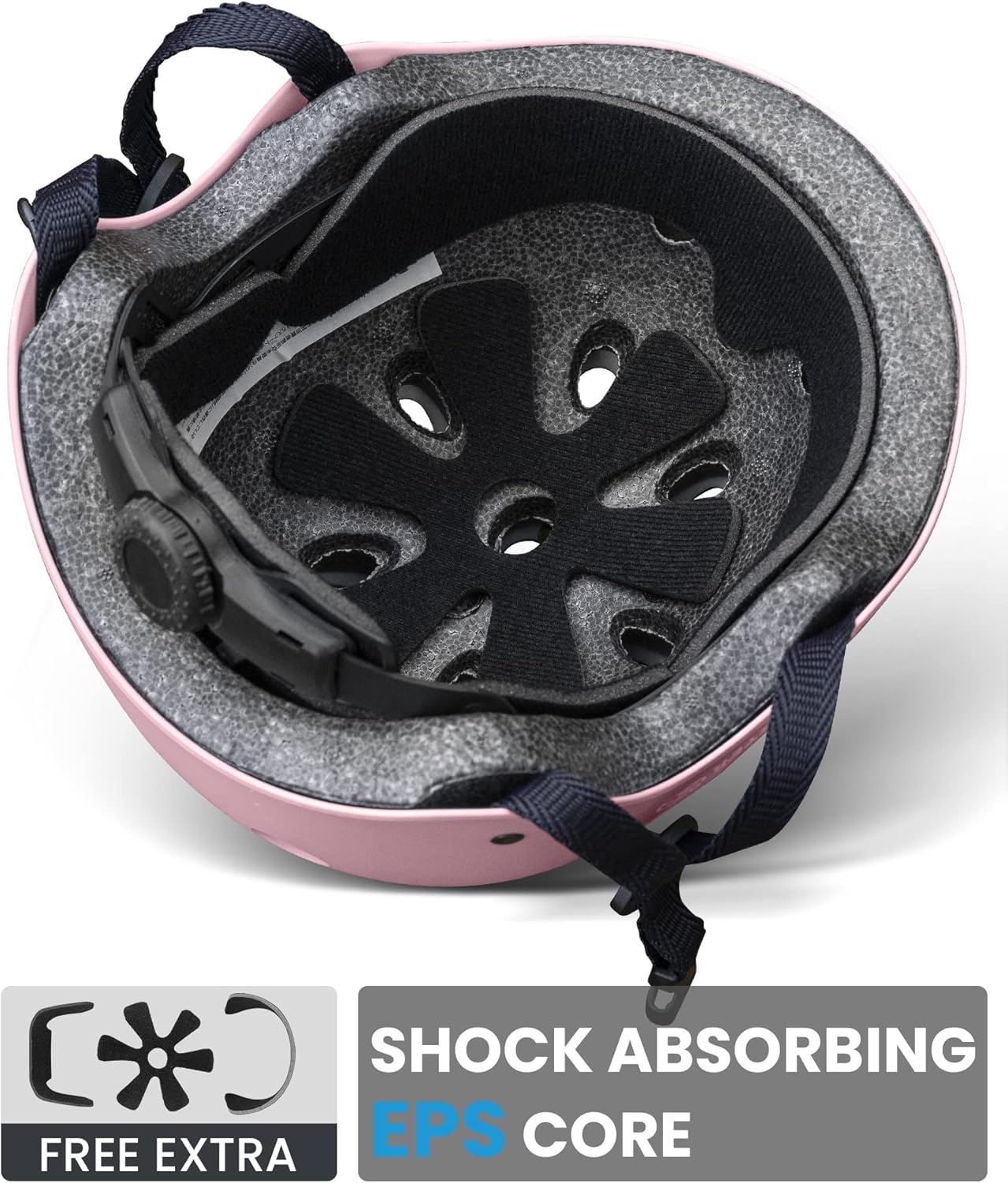 image:imageOutdoorMaster Kids Bike Helmet Adjustable for Cycling amp Skating ABS shell EPS foam Breathable washable liners CPSC certified Adjustable dial amp strap Toddler to youth fitPale Pink