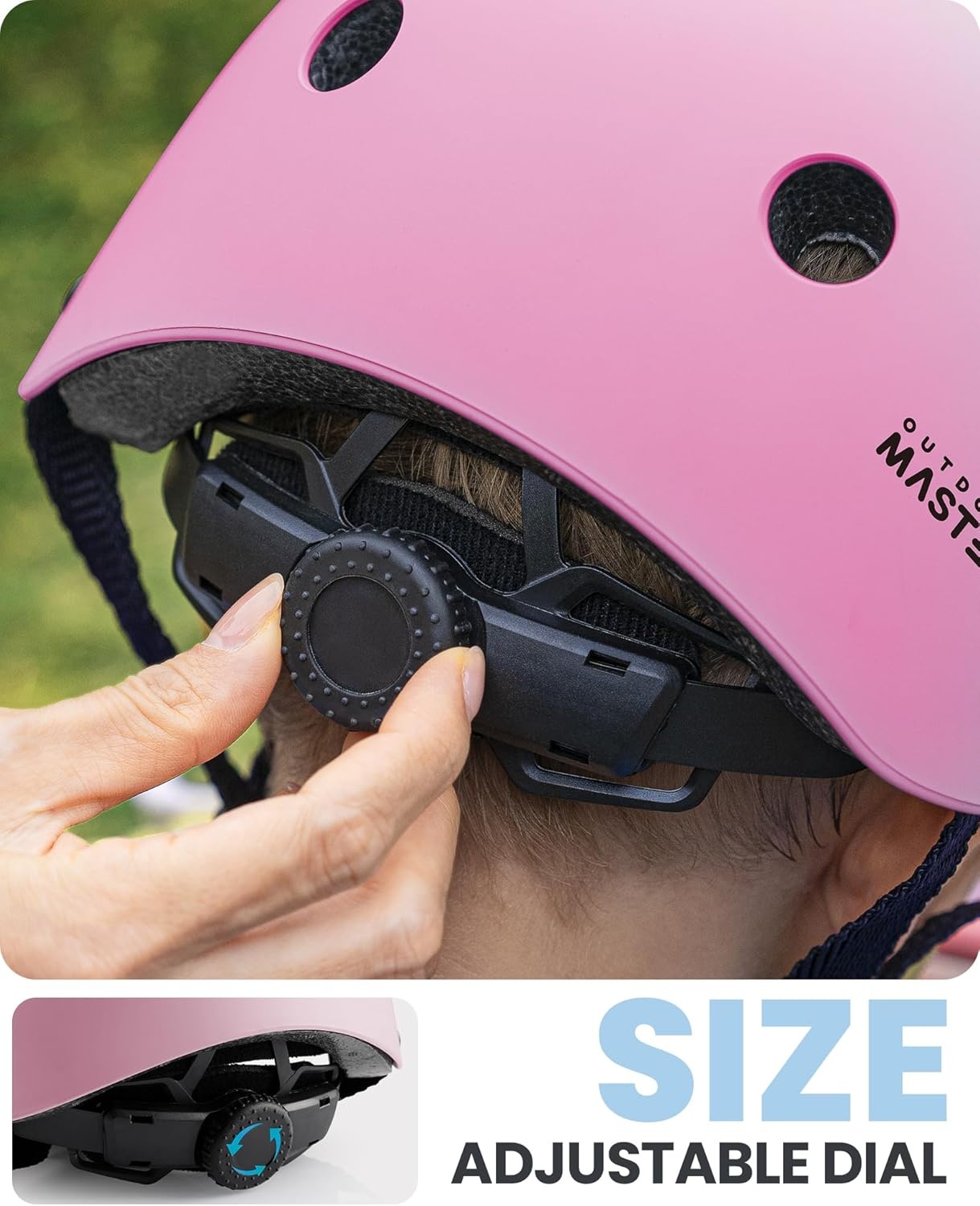 image:imageOutdoorMaster Kids Bike Helmet Adjustable for Cycling amp Skating ABS shell EPS foam Breathable washable liners CPSC certified Adjustable dial amp strap Toddler to youth fitBlue Pink