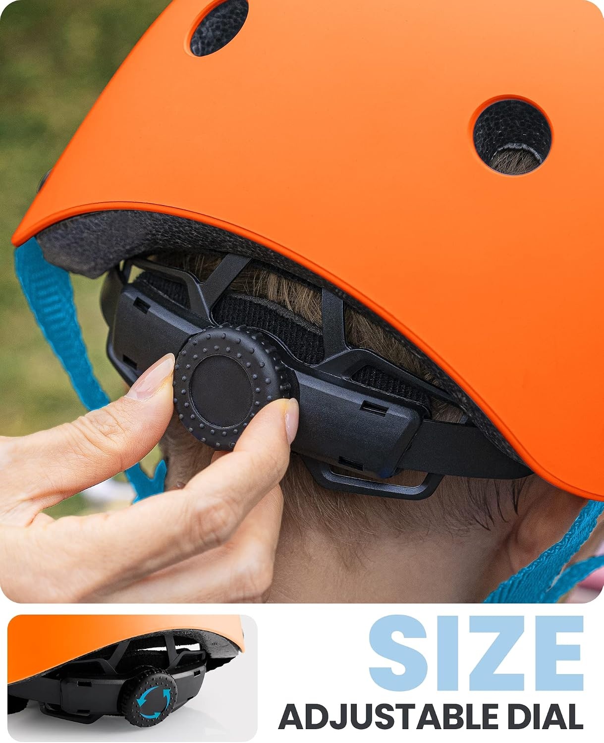 image:imageOutdoorMaster Kids Bike Helmet Adjustable for Cycling amp Skating ABS shell EPS foam Breathable washable liners CPSC certified Adjustable dial amp strap Toddler to youth fitMatte Orange