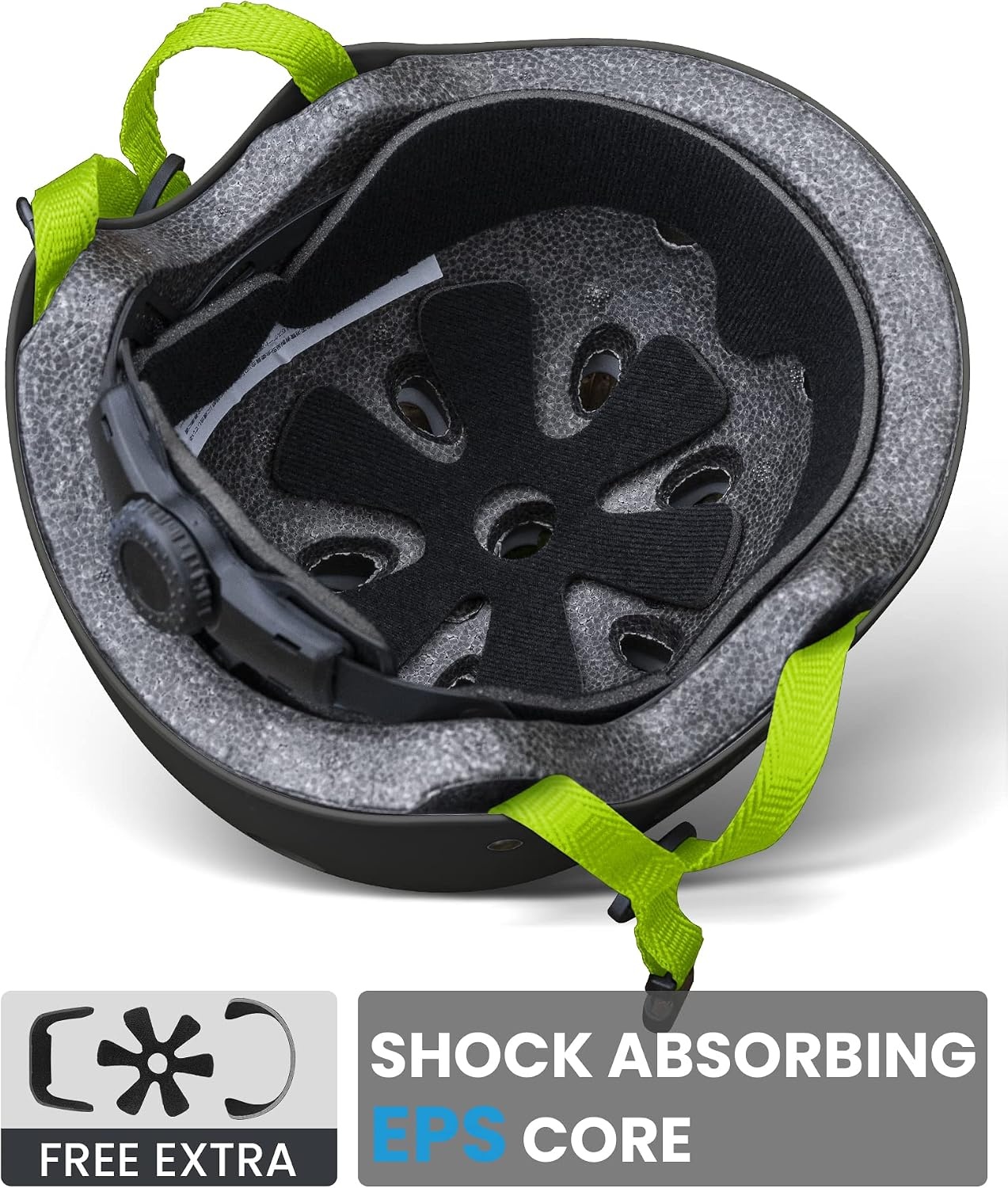 image:imageOutdoorMaster Kids Bike Helmet Adjustable for Cycling amp Skating ABS shell EPS foam Breathable washable liners CPSC certified Adjustable dial amp strap Toddler to youth fitBlackgreen