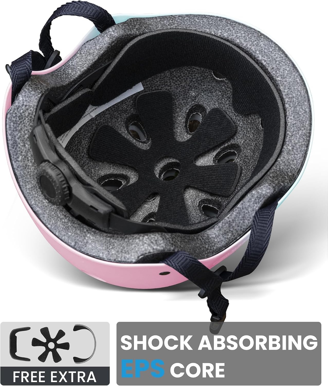 image:imageOutdoorMaster Kids Bike Helmet Adjustable for Cycling amp Skating ABS shell EPS foam Breathable washable liners CPSC certified Adjustable dial amp strap Toddler to youth fitBlue Pink